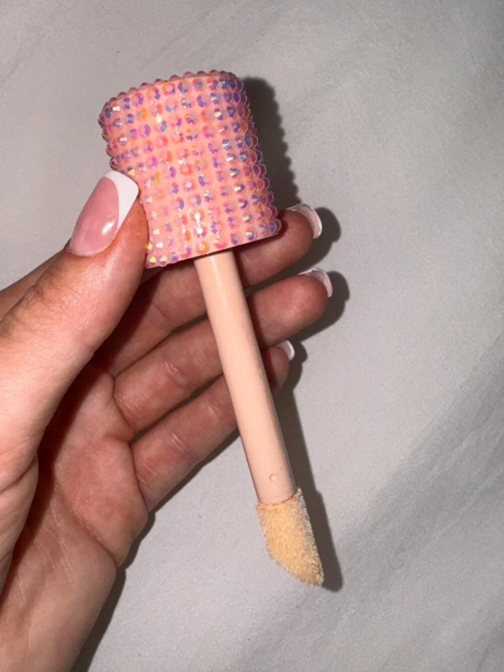 Pink bedazzled Elf Halo Glow Foundation Applicator (foundation not included)